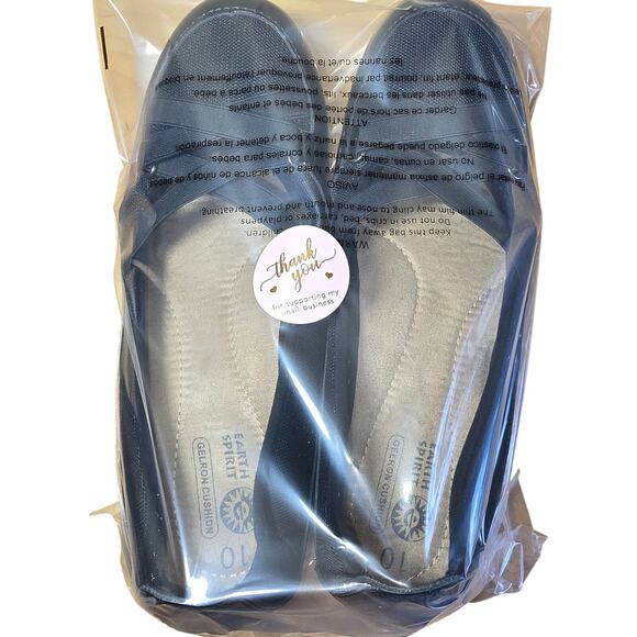 Earth Spirit Shoes Peni Slip On Black Leather Round Toe Low Comfort Womens Sz 10 - Picture 8 of 8